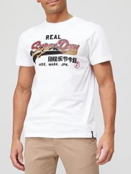 Superdry Vl Itago T-Shirt 220 - White, Size S, Men