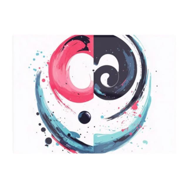 Warren Reed Designer Yin Yang Harmony In Modern Art Chopping Board