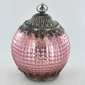 LED Lantern Pink Pomegranate H15.5cm