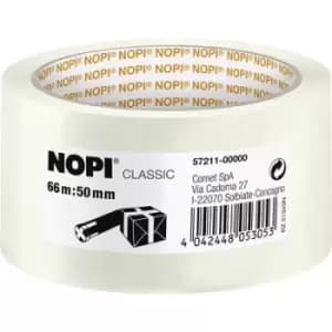 Nopi 57211 Packaging tape Transparent (L x W) 66 m x 50 mm