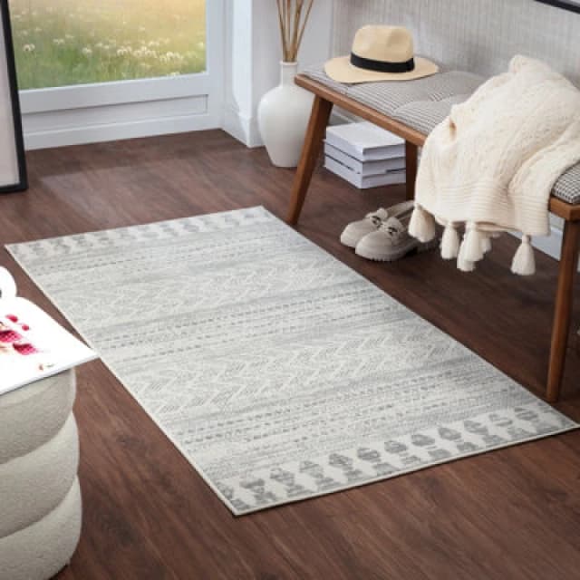 Livabliss Scandi Modern Grey/taupe Louna Area Rug 80 X 150 Cm - Easy Care, Non Shedding, Ideal For Living Room & Bedroom