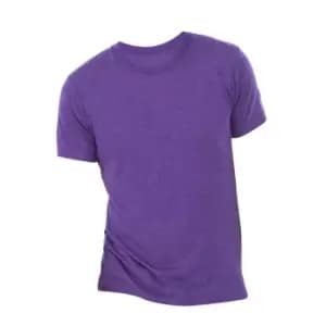 Canvas Mens Triblend Crew Neck Plain Short Sleeve T-Shirt (S) (Purple Triblend)