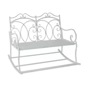 Alfresco Iron Rocking Bench, white
