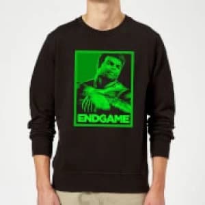Avengers Endgame Hulk Poster Sweatshirt - Black