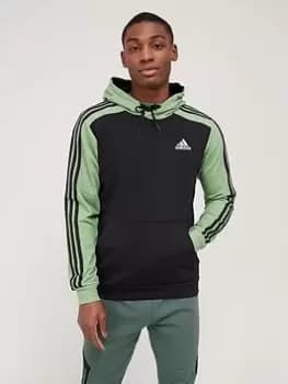adidas Melange Hoodie - Black/Green, Black/Green Size M Men