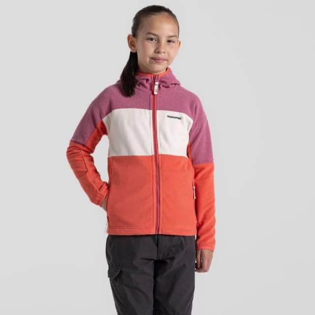 Craghoppers Girls Bindloe Full Zip Hooded Fleece Jacket 3-4 years Dusk Hibisc CKA263G-T6H-3