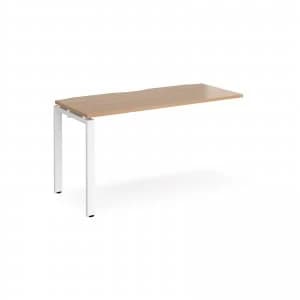 Adapt II Add On Unit Single 1400mm x 600mm - White Frame Beech top