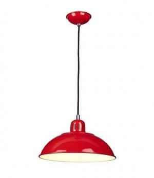 1 Light Dome Ceiling Pendant Red, E27