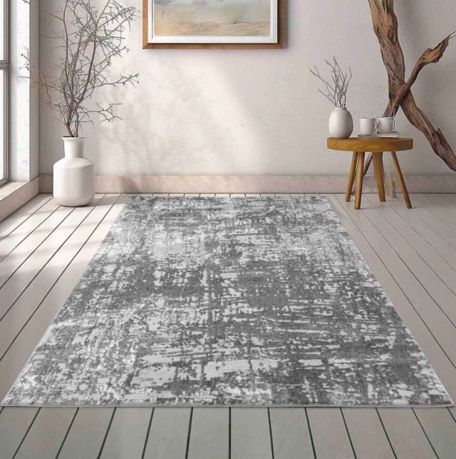 Serenity Modern Abstract Lines Contemporary Area Rugs Grey 160X230 Cm