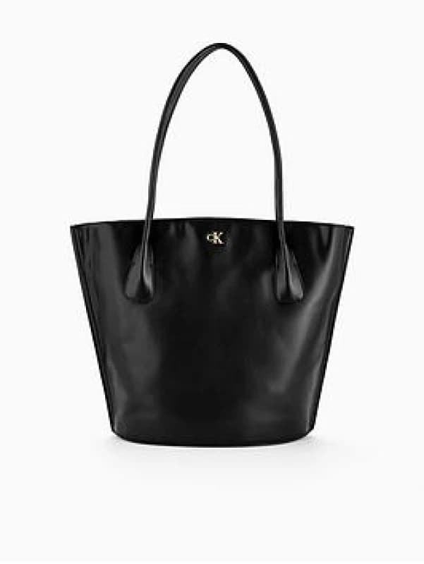Calvin Klein Medium Tote Bag with CK Monogram Black Women ONE SIZE