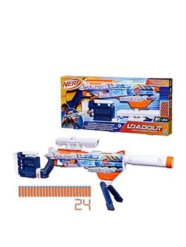 Nerf Loadout Arctic Zerostriker Blaster with Scope Stock Barrel & Bipod Attachments Customisable Toy Dart Blaster with 24 Official N1 Foam Darts P