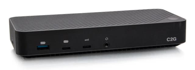 C2g C2G USB-C 11-in-1 Hybrid DisplayLink and DP Alt Mode Triple 4K Docking Station with HDMI DisplayPort Ethernet USB 3.5mm Audio and Power Delivery u