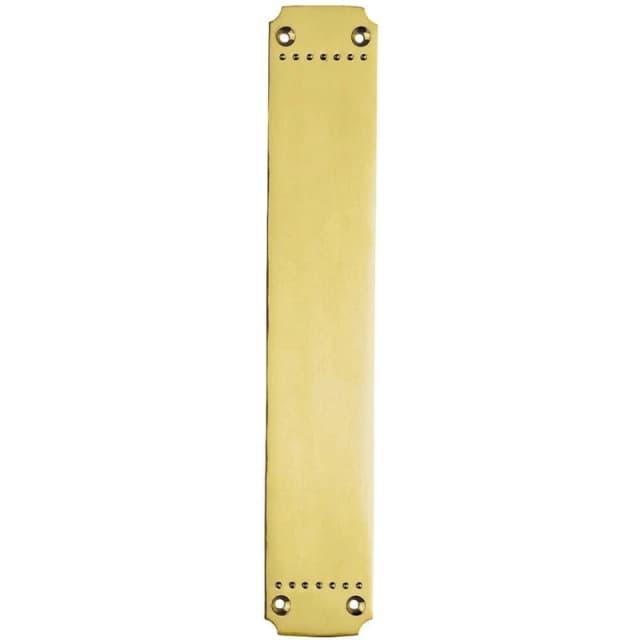Loops Ornate Door Figner Plate with Dot Pattern 370 x 64mm Polished Brass Push Plate Metallics unisex