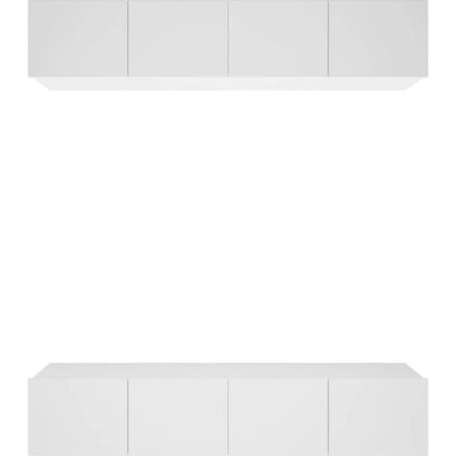 Vidaxl 4X TV Cabinets Living Room Furniture Sideboard Entertainment Centre TV Console Media Unit Hifi Stereo Cabinet White Engineered Wood, White 3114