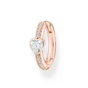 THOMAS SABO Rose Gold Plated Heart Stone Single Hoop Earring