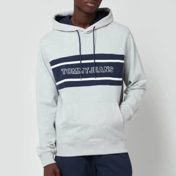 Tommy Jeans Mens Pieced Band Hoodie - Light Grey Hoodie - M