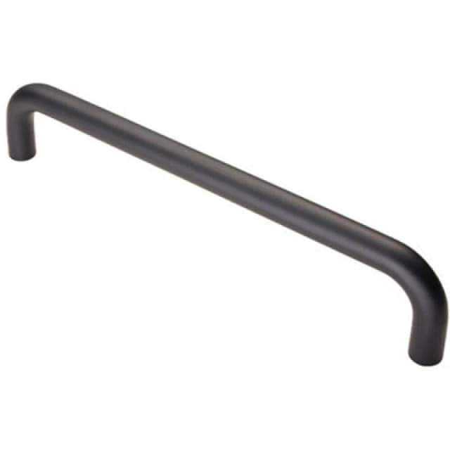 Loops Round D Bar Pull Handle 319 x 19mm 300mm Fixing Centres Matt Black unisex