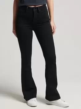 Superdry Studios High Rise Skinny Flare - Black, Size 28, Women