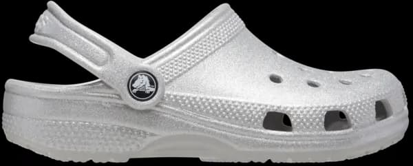 Crocs Kids Classic Glitter Clogs Silver Glitter C11