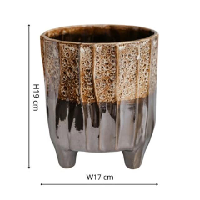 Ivyline Neve Dark 3 Leg Planter H19Cm D17Cm