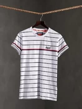 Superdry Orange Label Bretton Stripe T-Shirt, White Size M Men