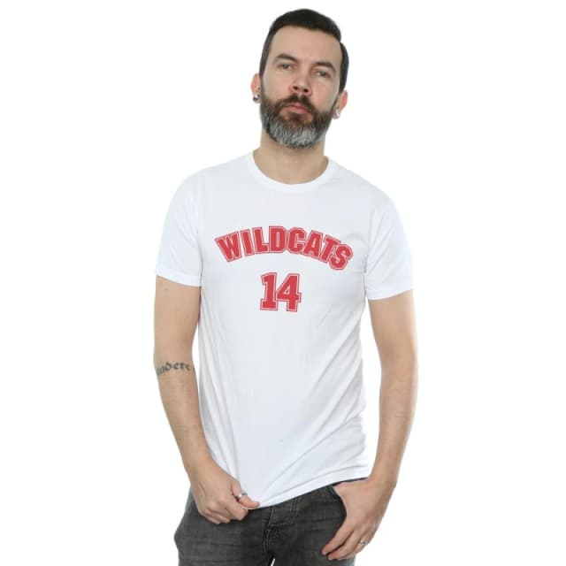 Disney Men High School Musical The Musical Wildcats 14 T-Shirt in White Size: Small White S Male 5059400922417