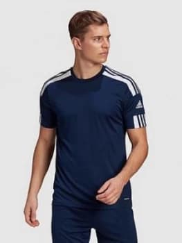 Adidas Mens Squad 21 Short Sleeved Jersey, Navy Size M Men