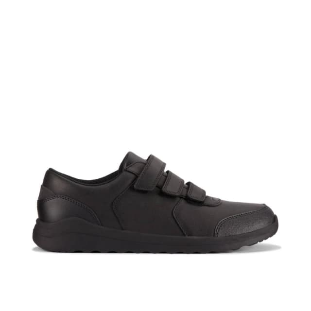 Clarks Daze Step 2 Youth Black Leather Shoes Black
