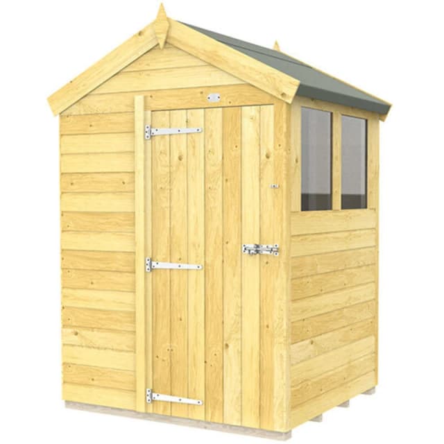 Flat Pack Sheds DIY Sheds 5 x 4 Apex Shed, Brown 5X4AFF