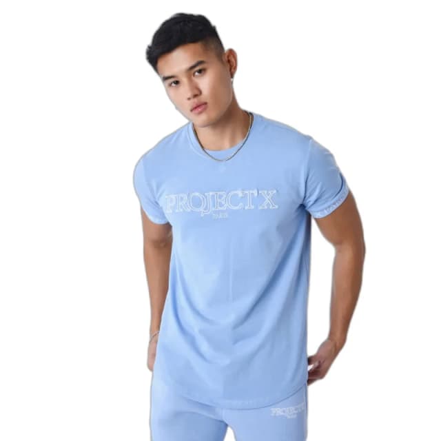 Project X Paris Contour embroidery T-Shirt Project X Paris Violet Male XS