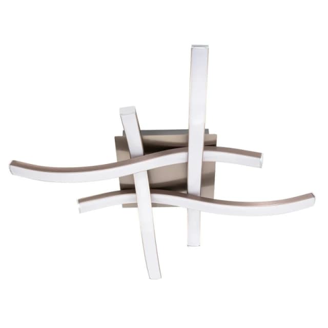 Happy Homewares Modern LED Ceiling Lighting Fitting in Brushed Nickel with 4 Strips in Metallic Silver Metallic Silver Unisex