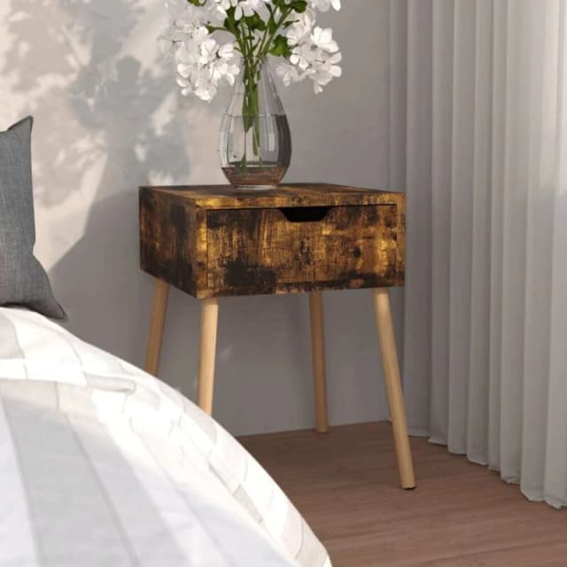 VIDAXL Bedside Cabinet Smoked Oak 40x40x56cm Engineered Wood vidaXL 8720286344095