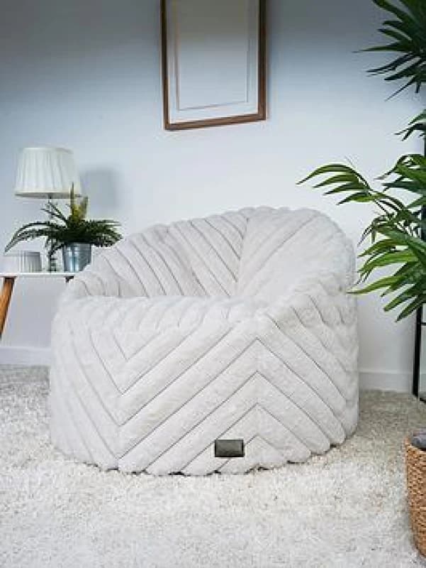 Rucomfy Faux Fur Bean Bag - Linen