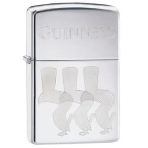 Zippo Guinness Toucans Outline High Polish Chrome Finish Windproof Lighter