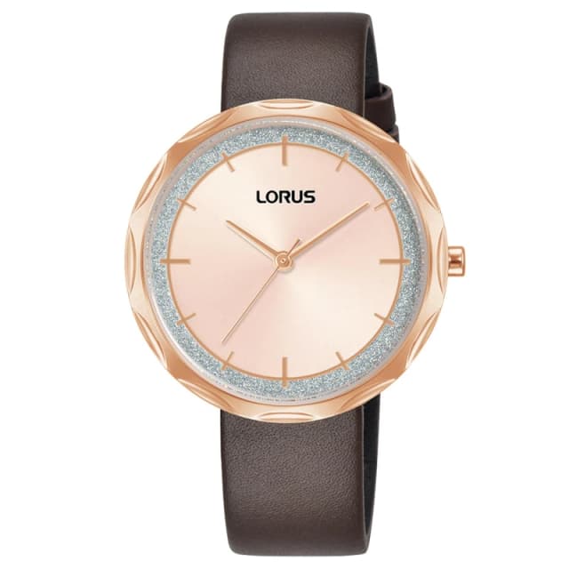 Lorus RG246WX9 Glitter Quartz (36mm) Rose-Gold Sunray Dial Watch