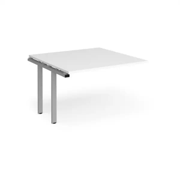Adapt Adapt boardroom table add on unit 1200mm x 1200mm - silver frame, white top White EBT1212-AB-S-WH