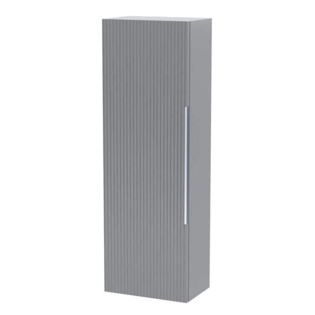 Balterley Fluted 400mm Tall Wall Hung Storage Unit with Single Soft Close Door - Grey Grey Unisex