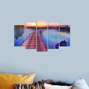 5PMX-025 Multicolor Decorative MDF Painting (5 Pieces)