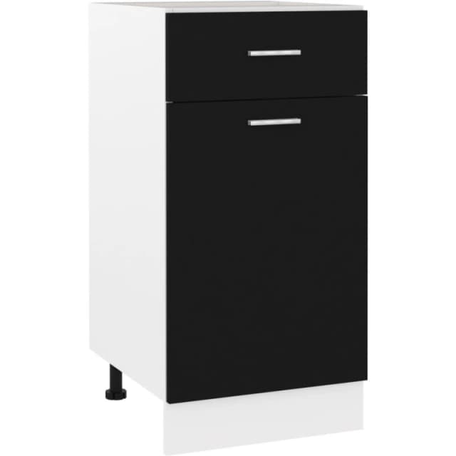 VIDAXL Drawer Bottom Cabinet Lyon Black 40x46x81.5cm Engineered Wood Vidaxl 8720286132005