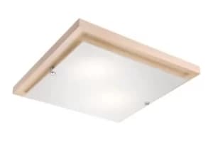 Square Simple Flush Ceiling Light White, 2x E27