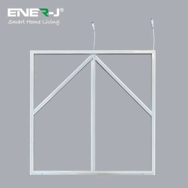 ENER-J Pack of 4 60x60cm LED Frame Light with Blue Arrow Design 40W Cool Whit in White Size: 60x60cm White Unisex 60x60 cm