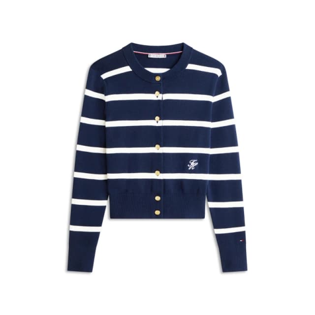 Tommy Hilfiger Tommy C-Nk Cardi Ld63 Dk Night/Ivory female 8 (XS)