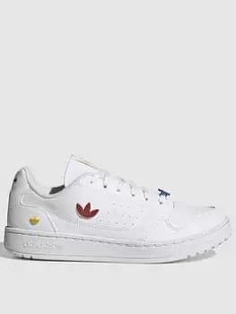 Adidas Originals Ny 90 Junior, Ftwwht/Redsld/Brblue, size: 3+, Unisex, Shoes grade school, GZ4757