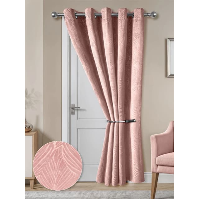 Emma Barclay Eyelet Door Curtain Thermal Blackout Twilight Blush Pink unisex 117x213cm
