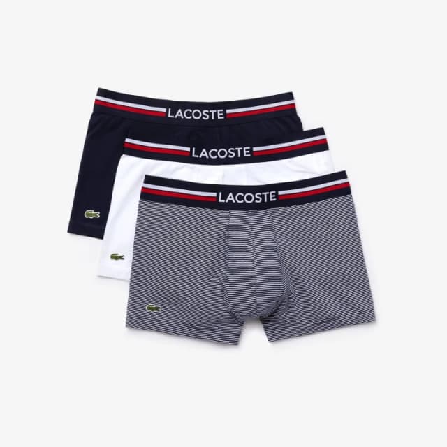 Lacoste 3 Pack Boxer Shorts - Blue Blue S