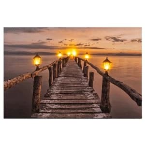 Seashore LED Jetty Rectangle Canvas