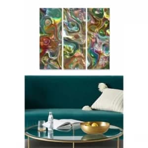 MDF2069198 Multicolor Decorative MDF Painting (3 Pieces)