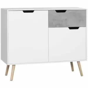 HOMCOM Storage Cabinet Free Standing Sideboard With Cement Effect Drawer Grey
