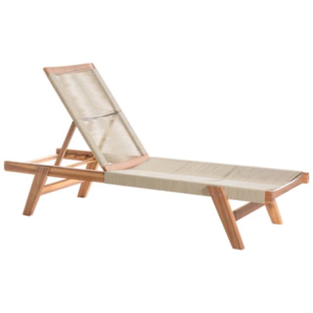 Beliani Sun Lounger Prossedi Reclining Acacia Wood Beige