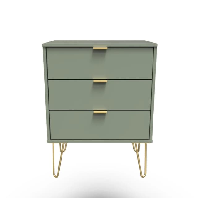 Ready Assembled 2 U Fuji 3 Drawer Chest (Ready Assembled) in Pale Green Pale Green Unisex